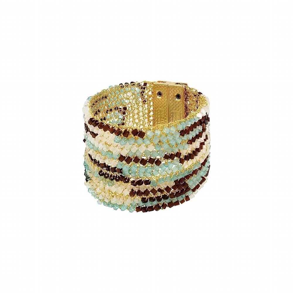 NEW LAVISH BY TRICIA MILANEZE women's buttercup maxi handmade crochet bracelet i